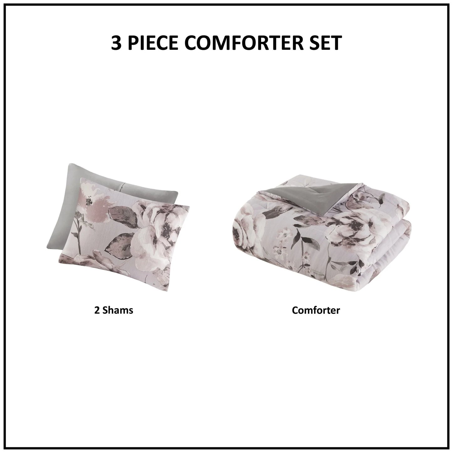 Madison Park Penelope 3 Piece Floral Printed Comforter Set
