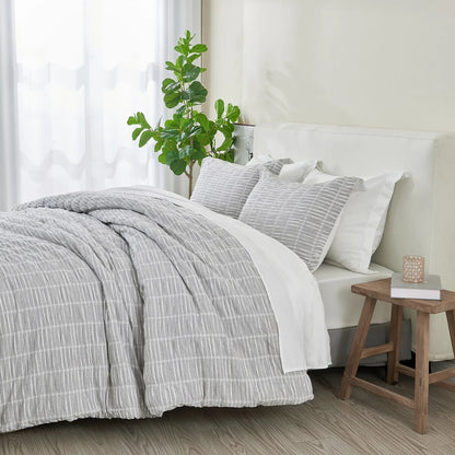 Patina Vie Maison Down Alternative Reversible Puckered Stripe 3 Pc. Comforter Set