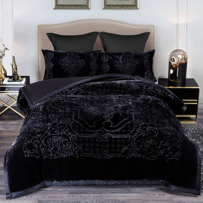 Ultra Plush Printed 3-piece Sherpa Borrego Comforter Set