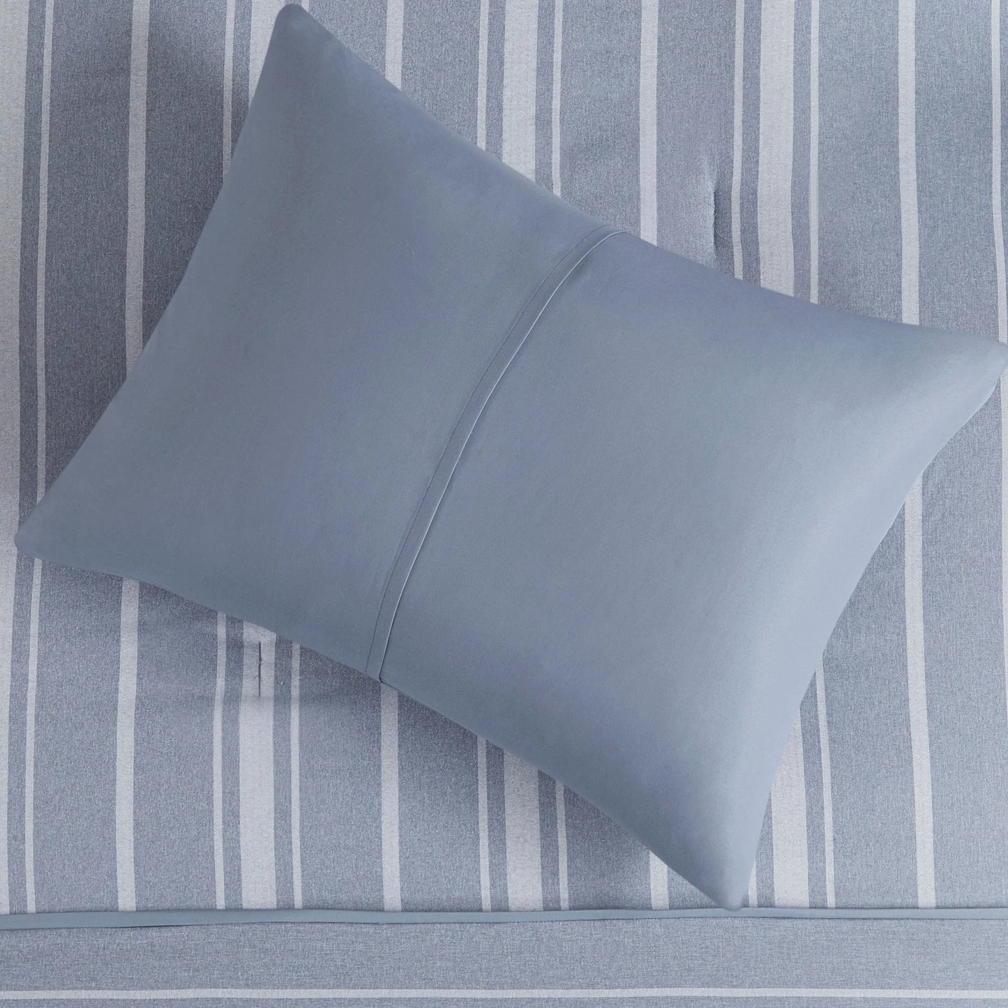 Beautyrest Kent 3 Piece Striped Herringbone Oversized Comforter Set