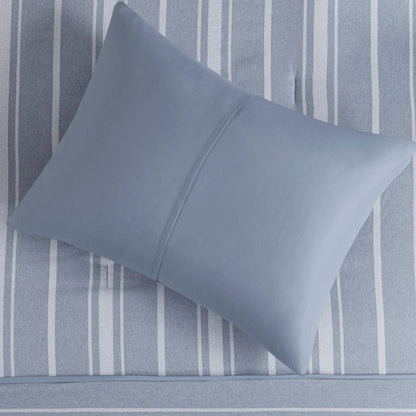 Beautyrest Kent 3 Piece Striped Herringbone Oversized Comforter Set