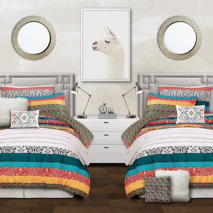 The Curated Nomad La Boheme Boho Stripe 7-piece Comforter Set