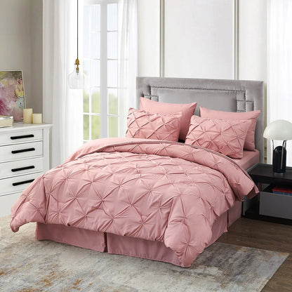 8-piece Pinch Pleated Bed-in-a-Bag Down Alternative Comforter Set