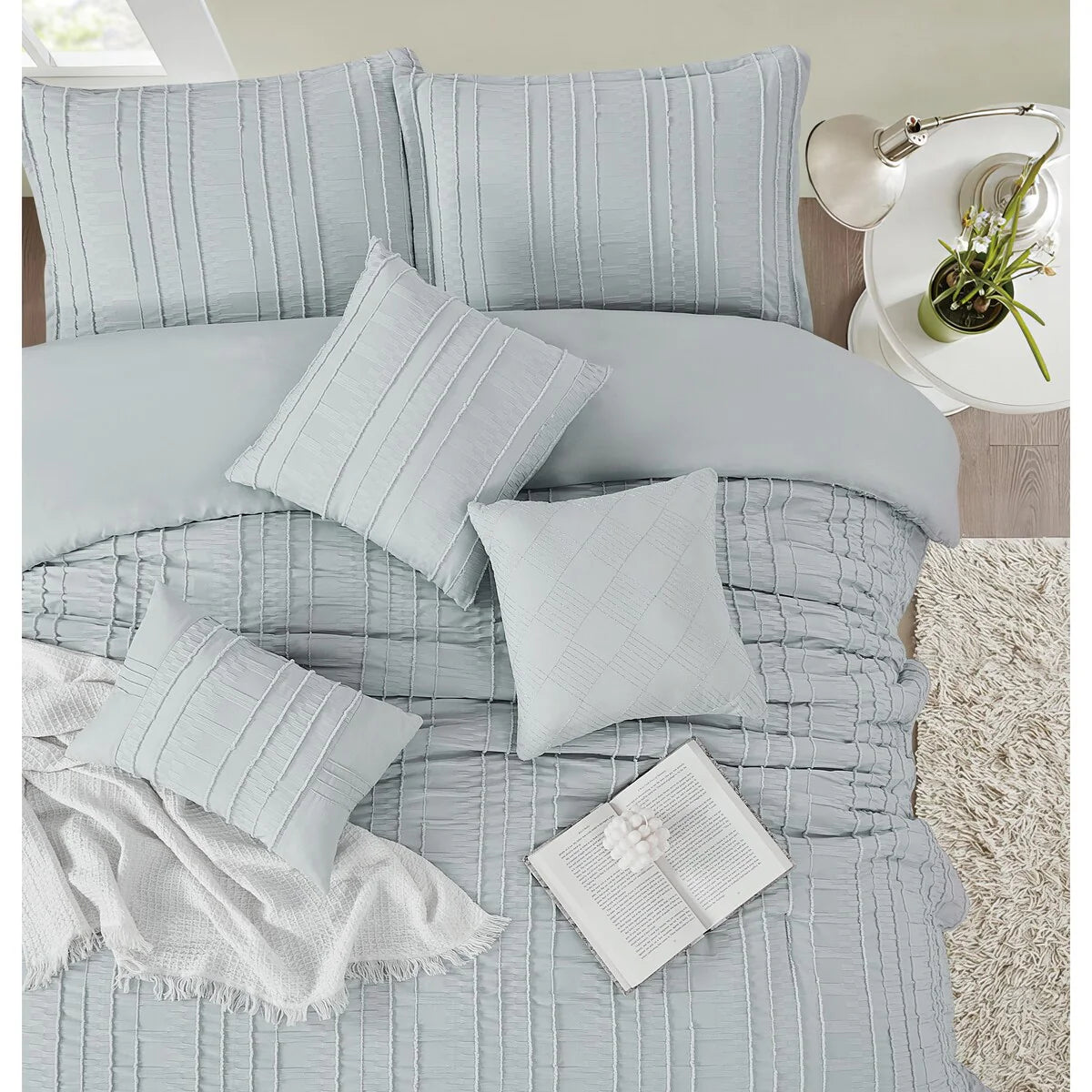 Nanshing Dakota Clipped Stripes Comforter Set