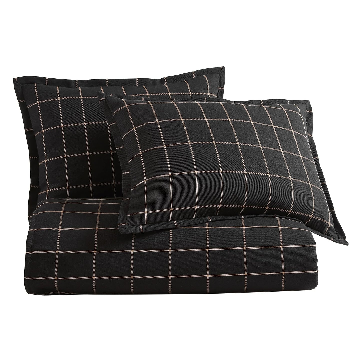 HiEnd Accents Windowpane Plaid Modern Rustic Bedding 3 Piece Comforter Set