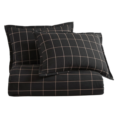HiEnd Accents Windowpane Plaid Modern Rustic Bedding 3 Piece Comforter Set