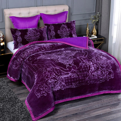 Ultra Plush Printed 3-piece Sherpa Borrego Comforter Set