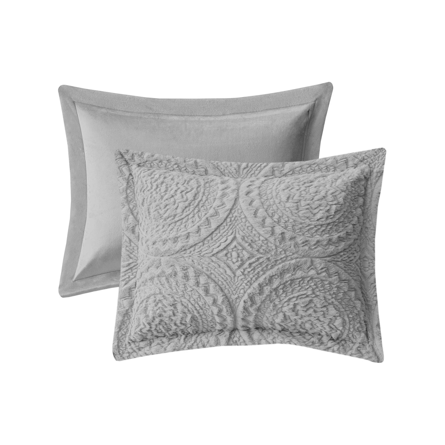 Madison Park Nova Embroidered Medallion Faux Fur Plush Comforter Set