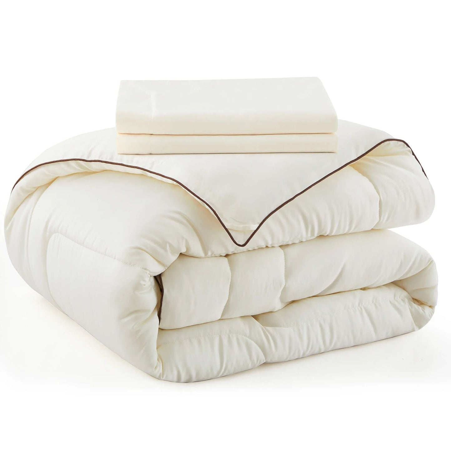 3 Piece Reversible Silky Luxury Soft Satin Comforter with 2 Satin Pillowcases