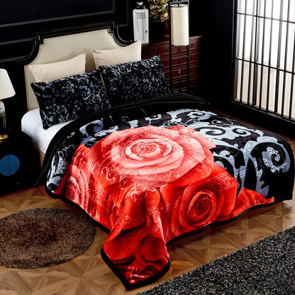 Ultra Plush Printed 3-piece Sherpa Borrego Comforter Set