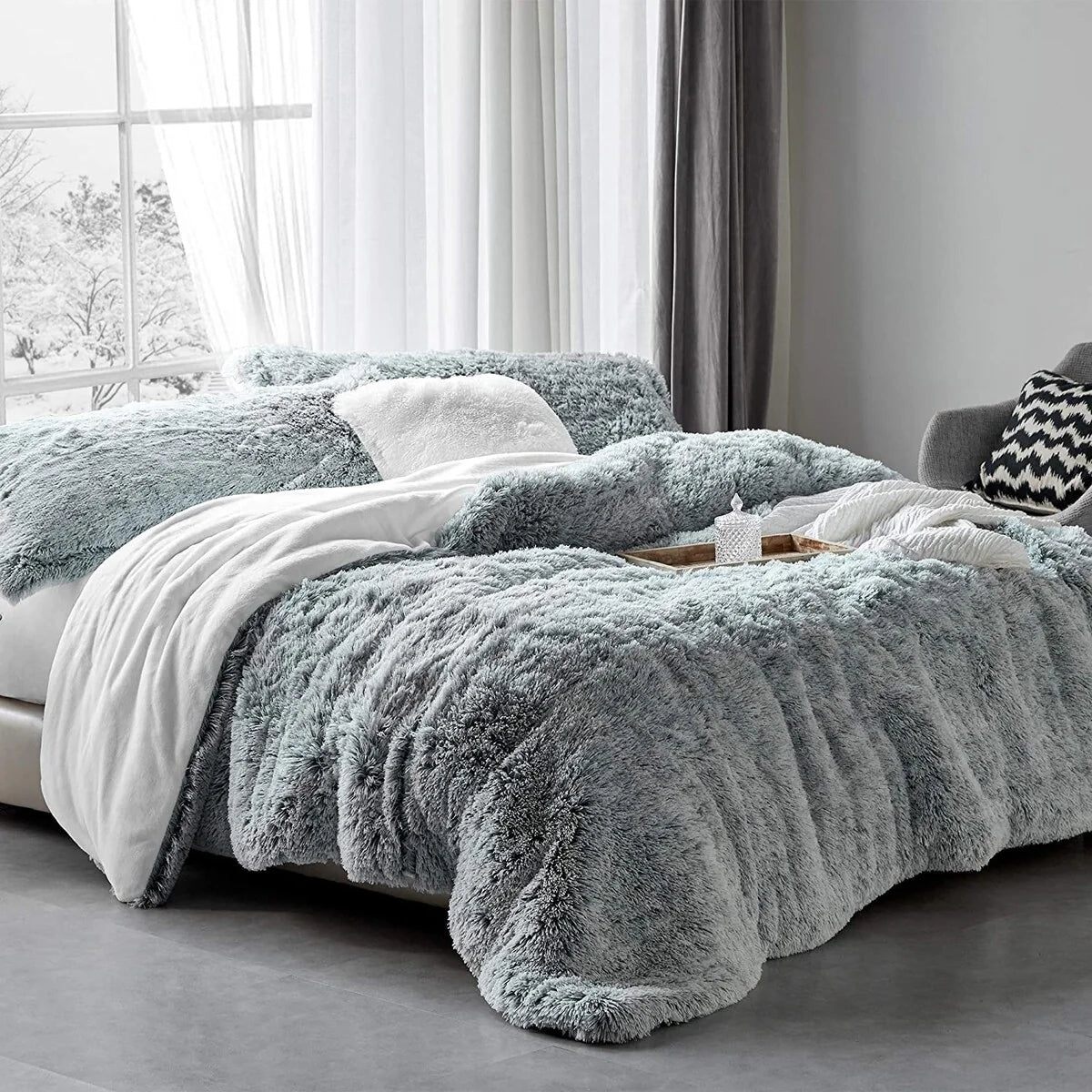 Are You Kidding - Coma Inducer? Oversized Comforter Set - Frosted Navy Gray