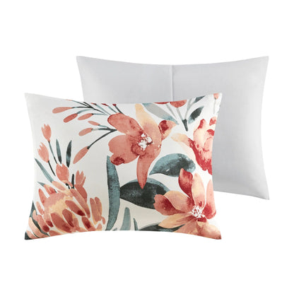 Madison Park Junia 3 Piece Floral Cotton Comforter Set