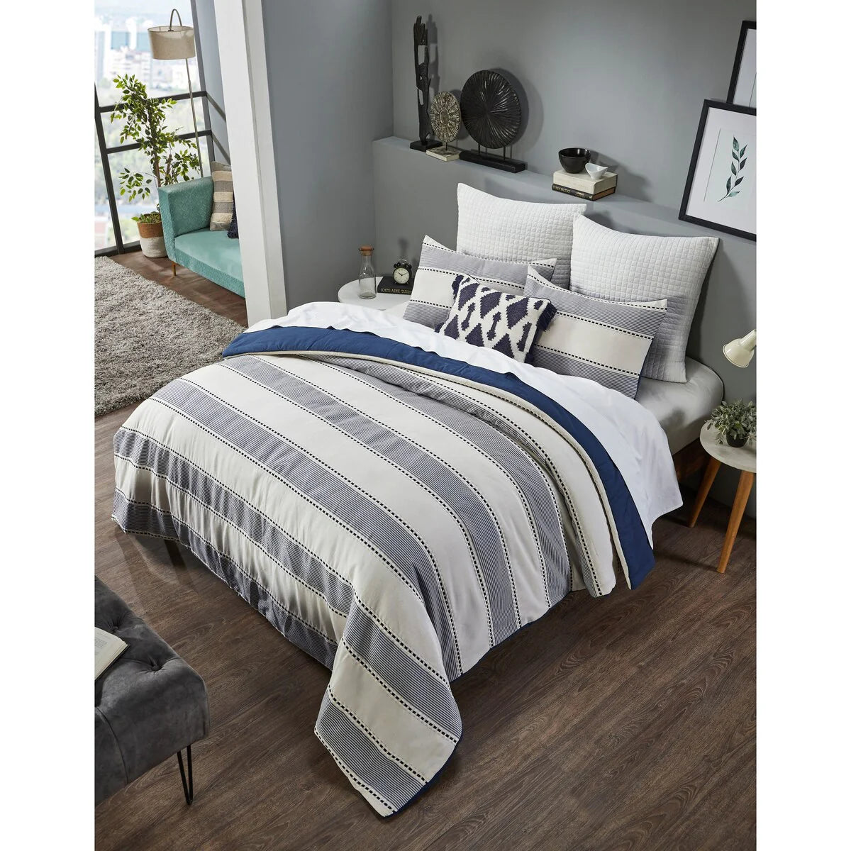 Better Trends Janson Collection Poly/Cotton Comforter Set with Sham - Absorbent, Moisture-Wicking, Machine Washable, Tumble Dry