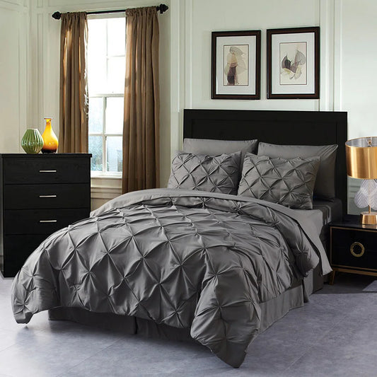 8 Pieces Bed in A Bag Pink Comforter Sets Bed Set