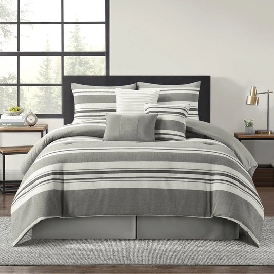 Nanshing Vada 7 Piece Striped Comforter Set
