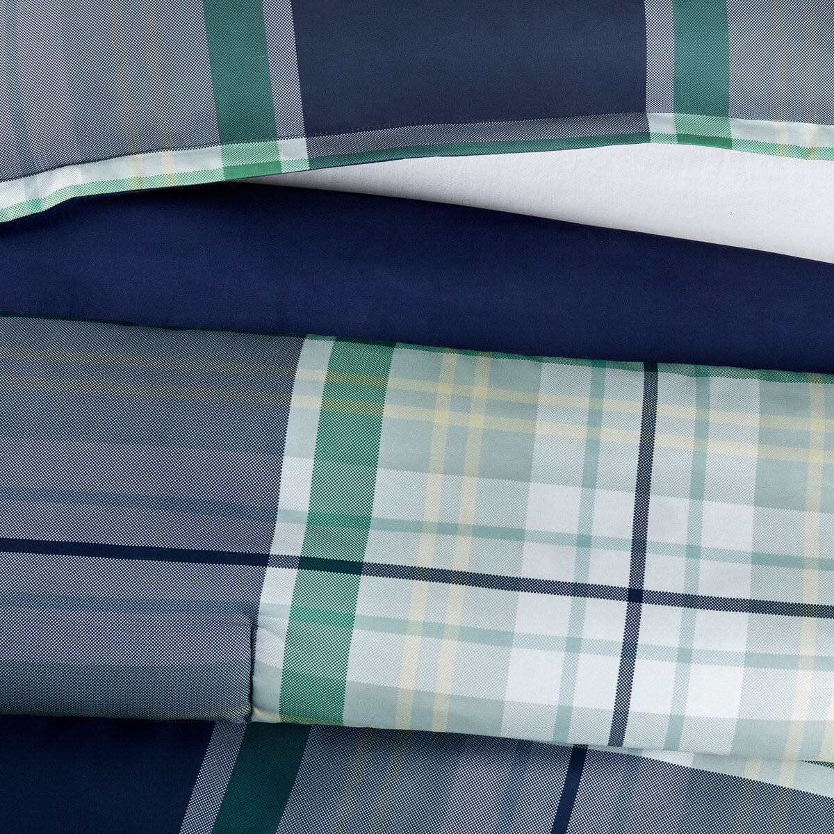 Serta Simply Clean Scott Plaid Antimicrobial Bedding Set with Sheets