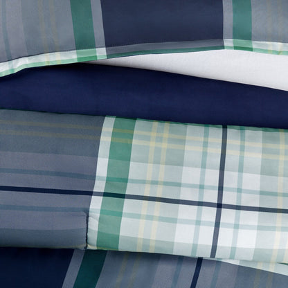 Serta Simply Clean Scott Plaid Antimicrobial Bedding Set with Sheets