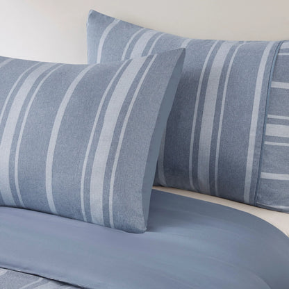 Beautyrest Kent 3 Piece Striped Herringbone Oversized Comforter Set