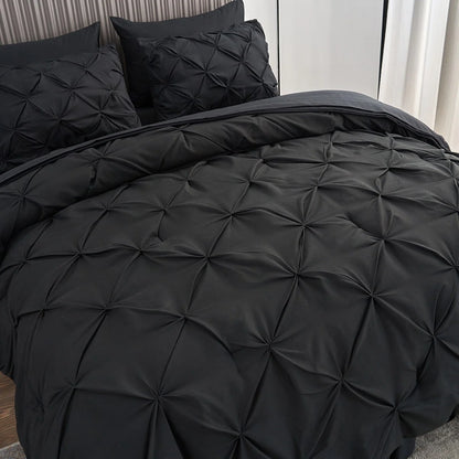 8-piece Pinch Pleated Bed-in-a-Bag Down Alternative Comforter Set