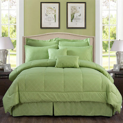 10-piece Solid Color Microfiber Comforter and Sheets Set