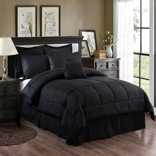 10-piece Solid Color Microfiber Comforter and Sheets Set