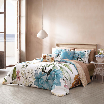 Bebejan Maia Blue 100% Cotton 5-Piece Reversible Comforter Set