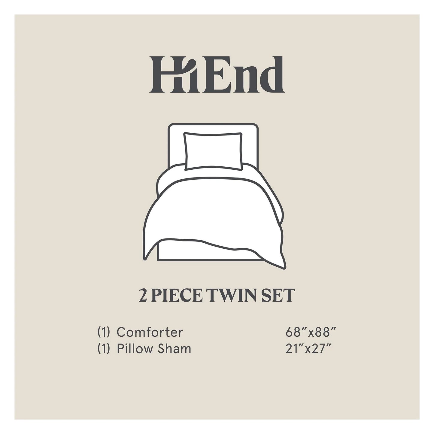 HiEnd Accents Windowpane Plaid Modern Rustic Bedding 3 Piece Comforter Set