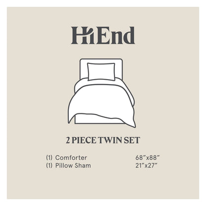 HiEnd Accents Windowpane Plaid Modern Rustic Bedding 3 Piece Comforter Set