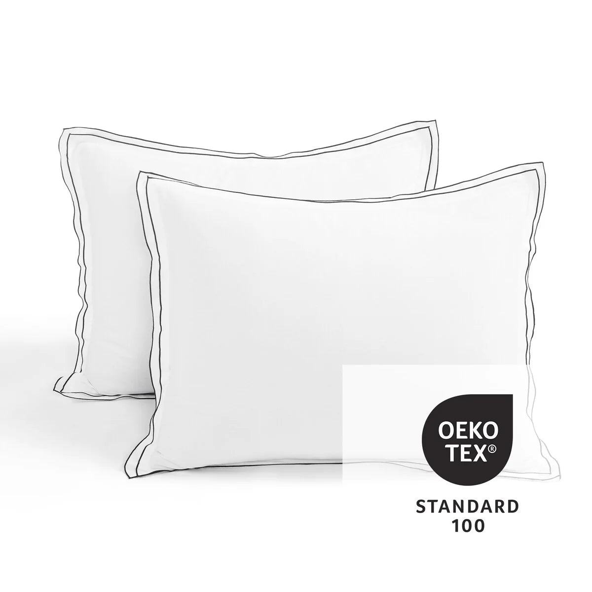 Lush Decor Hampton Double Flange Embroidered Contrast Edge Comforter 3 Pieces Set