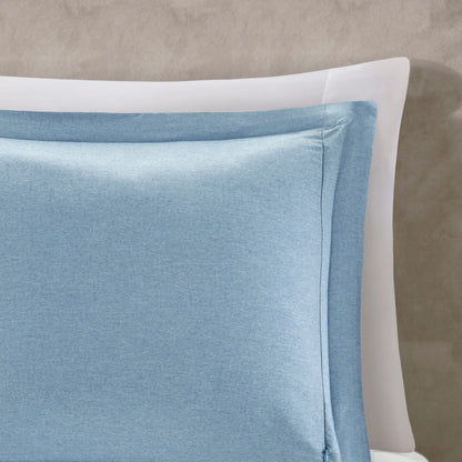 Madison Park Essentials Braydon Blue Reversible Stripe Down Alternative Comforter Set