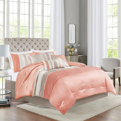 Madison Park Olympia 7-piece Coral Comforter Set