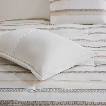 Madison Park Langley 5 Piece Clipped Jacquard Comforter Set