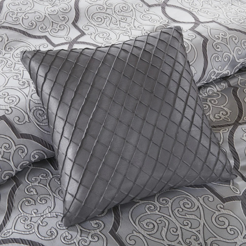 Madison Park Anouk Silver 12 Piece Comforter Set with Cotton Bed Sheets