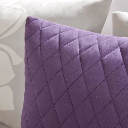 Madison Park Bridgette Taupe Grey/Purple Floral-pattern Cotton Comforter Set