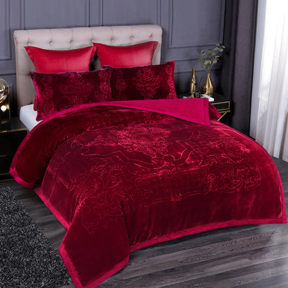 Ultra Plush Printed 3-piece Sherpa Borrego Comforter Set