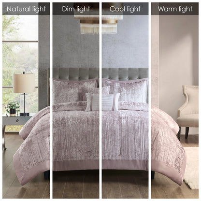 Madison Park Reagan 5 Piece Crinkle Velvet Comforter Set