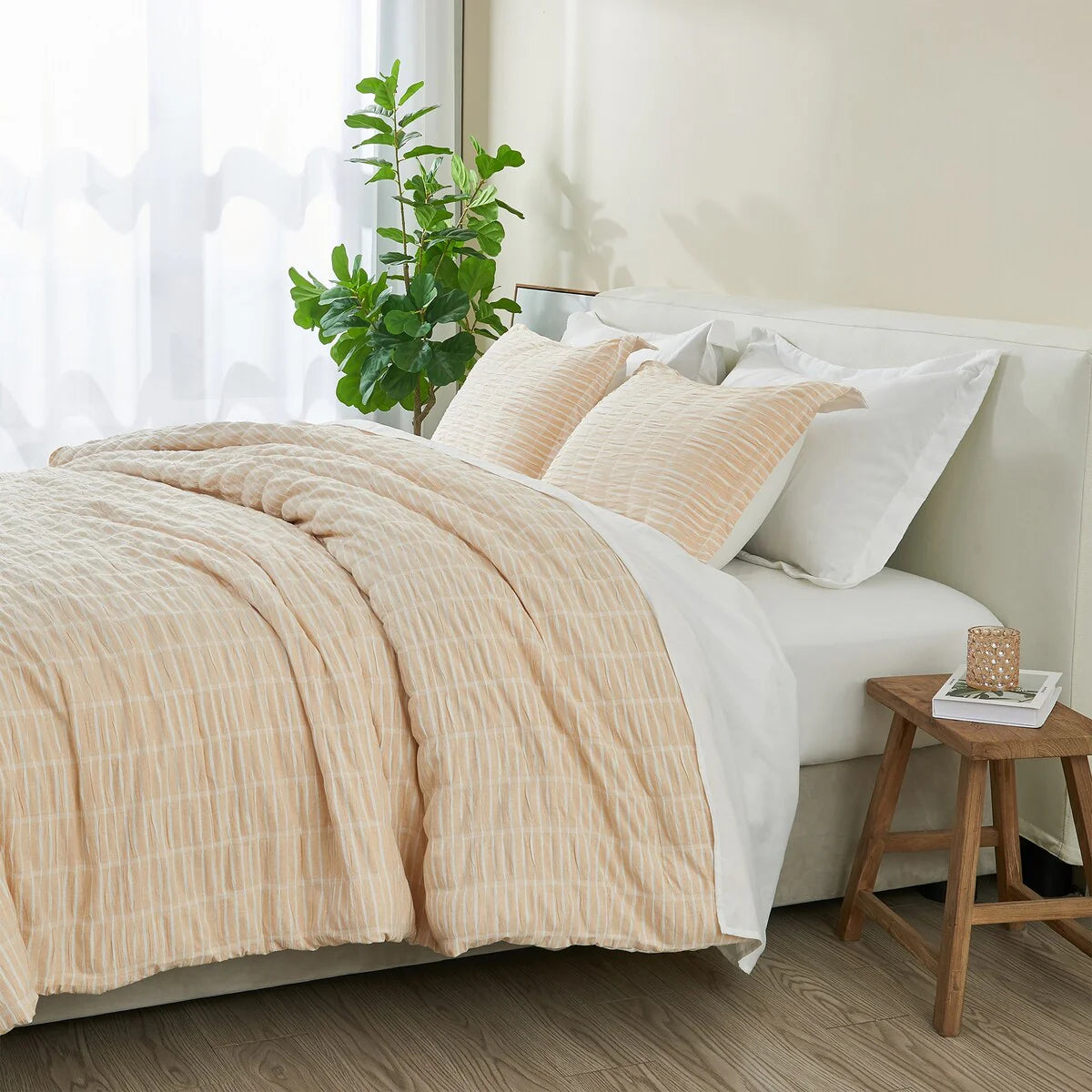 Patina Vie Maison Down Alternative Reversible Puckered Stripe 3 Pc. Comforter Set