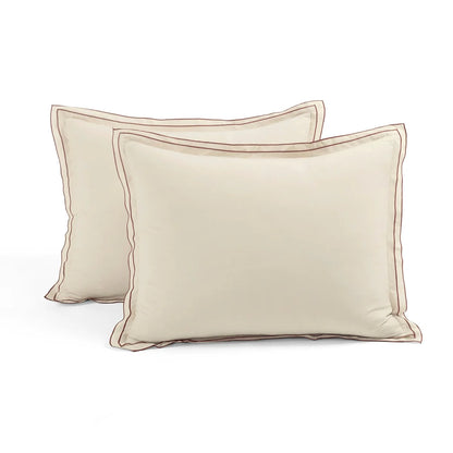 Lush Decor Hampton Double Flange Embroidered Contrast Edge Comforter 3 Pieces Set