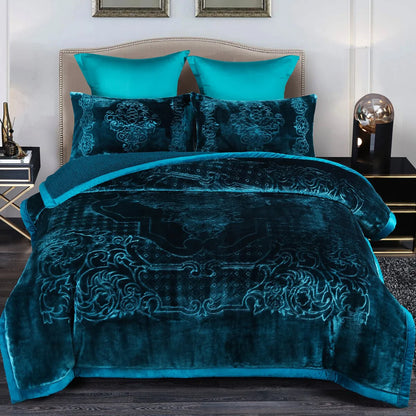 Ultra Plush Printed 3-piece Sherpa Borrego Comforter Set