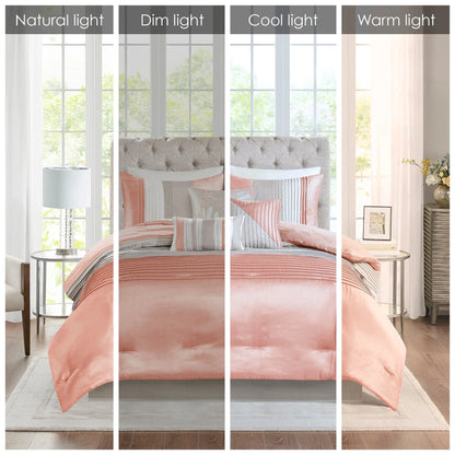 Madison Park Olympia 7-piece Coral Comforter Set