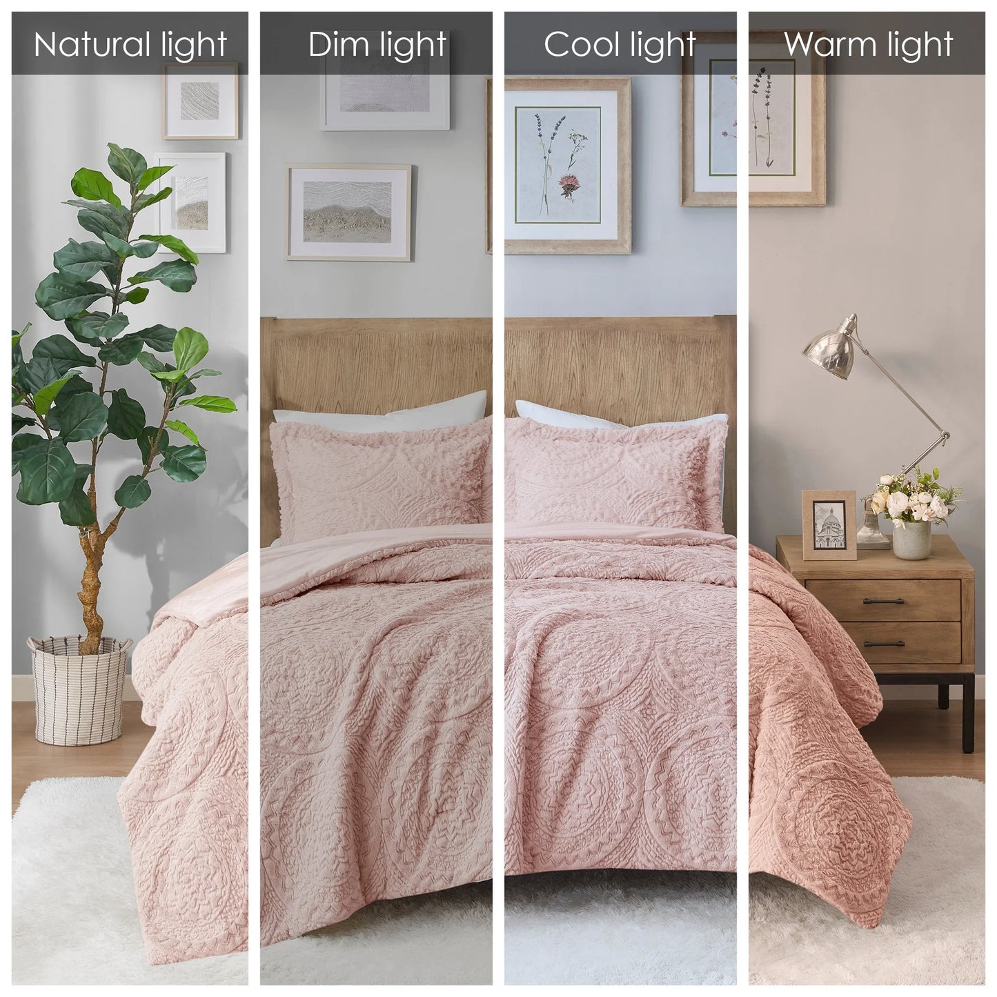 Madison Park Nova Embroidered Medallion Faux Fur Plush Comforter Set