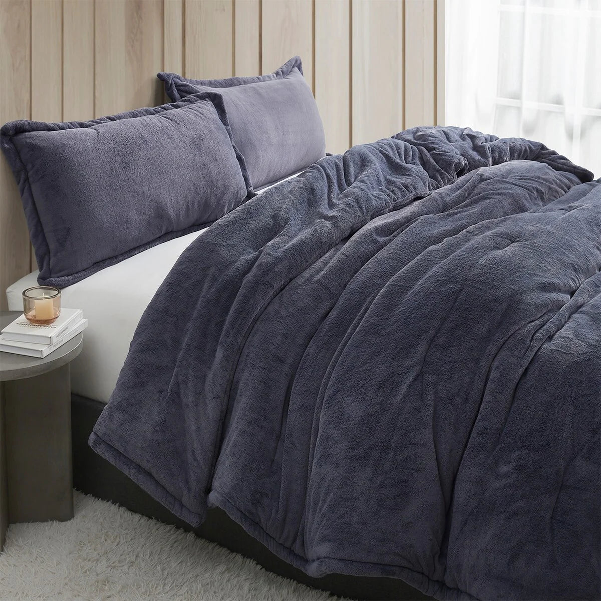 Softer than Soft? - Coma Inducer? Oversized Comforter Set - Double Plush Indigo Black