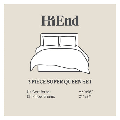 HiEnd Accents Windowpane Plaid Modern Rustic Bedding 3 Piece Comforter Set