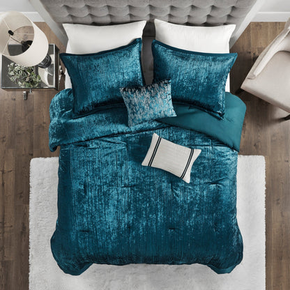 Madison Park Reagan 5 Piece Crinkle Velvet Comforter Set