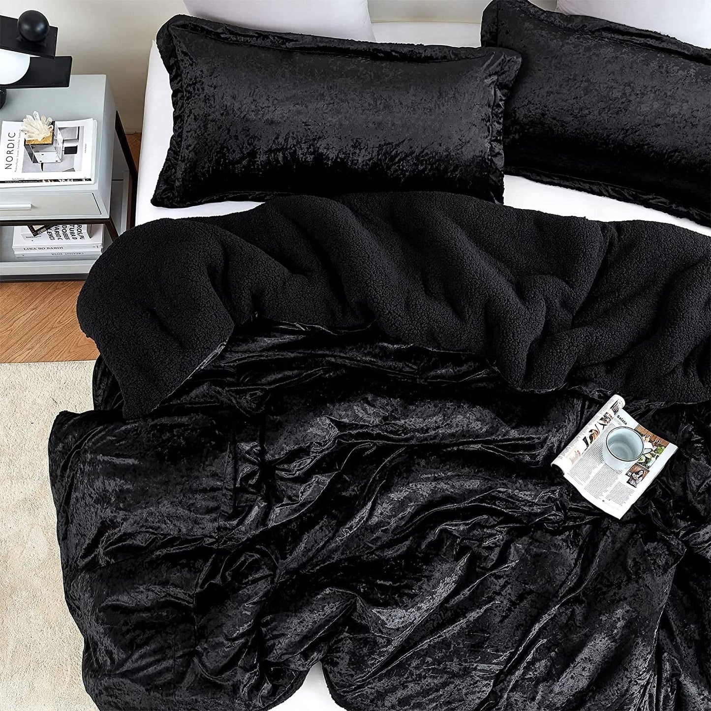 Velvet Crush - Coma Inducer? Oversized Comforter Set - Champagne Black