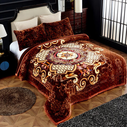 Ultra Plush Printed 3-piece Sherpa Borrego Comforter Set
