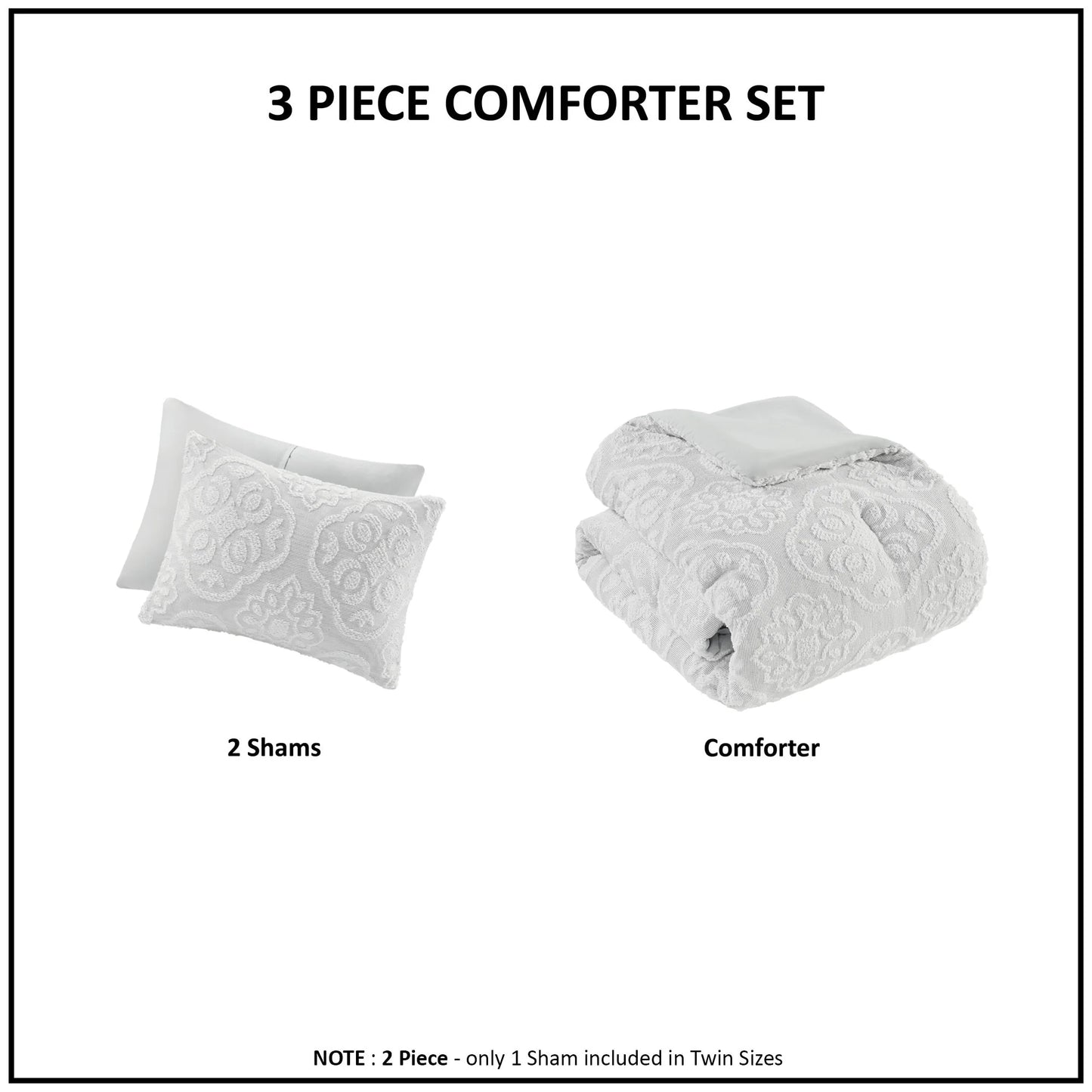 Madison Park Maeve 3 Piece Tufted Woven Medallion Comforter Set
