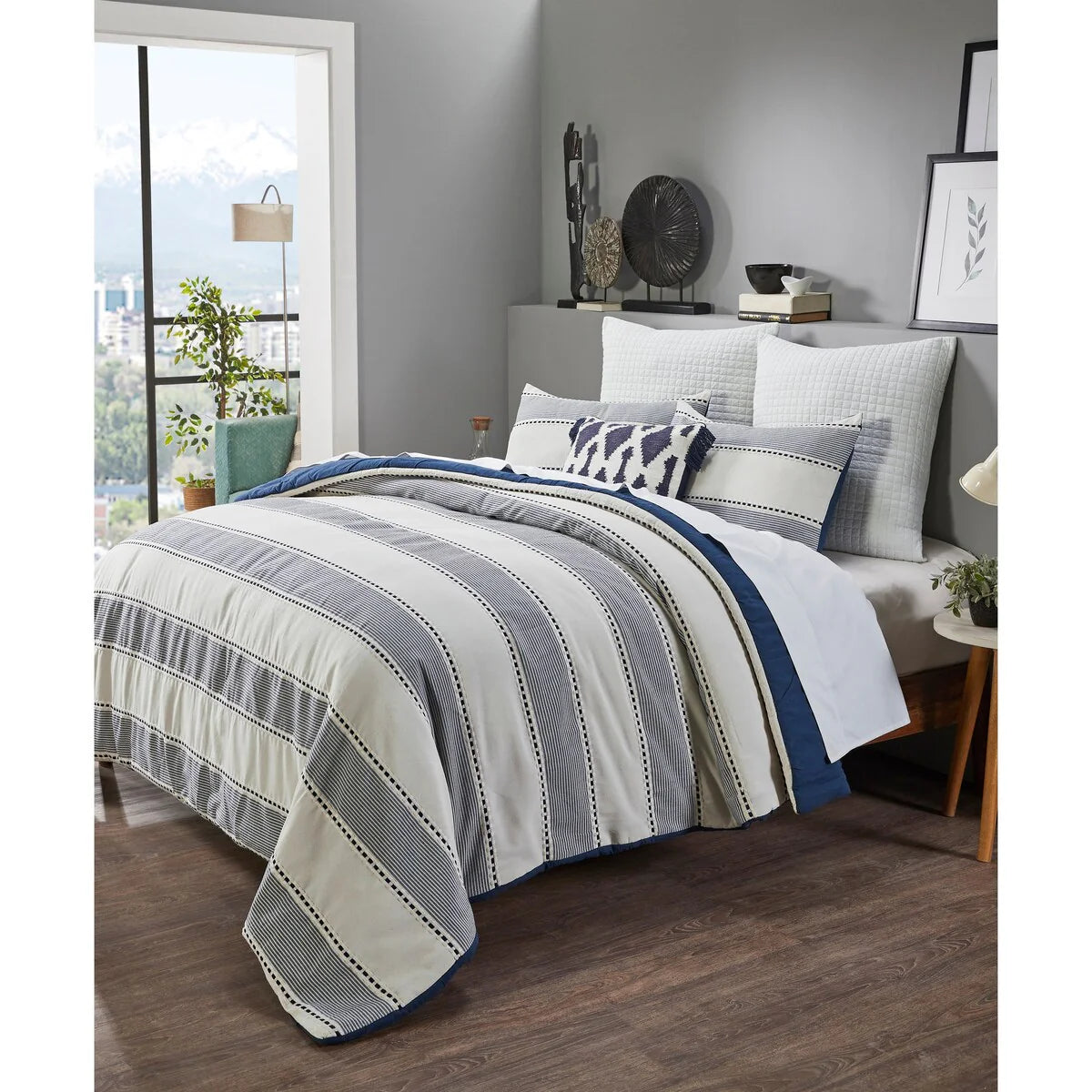 Better Trends Janson Collection Poly/Cotton Comforter Set with Sham - Absorbent, Moisture-Wicking, Machine Washable, Tumble Dry