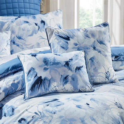 Better Trends Rosalia Collection 7-Piece Microfiber Floral Comforter Set in Blue - Soft, Durable & Machine Washable
