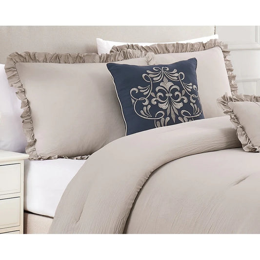 Portland Ruffled Washed Comforter Set